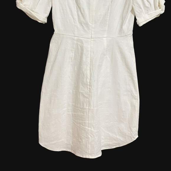 NWT‎ A.L.C. Mirren Twist-Front White Linen Mini Dress - Picture 8 of 14